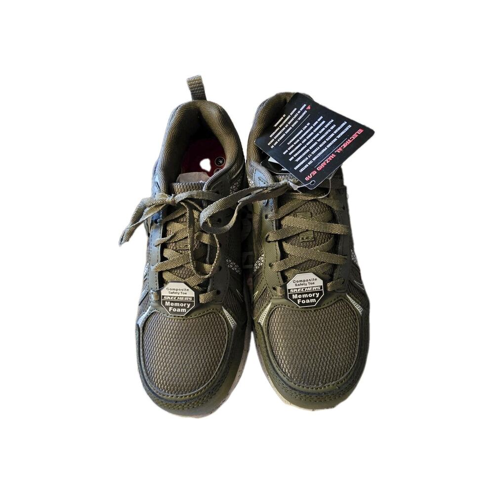 SKECHERS Summits Sr - Jaily Womens Comp Toe Shoes Size 7-DARK GREEN